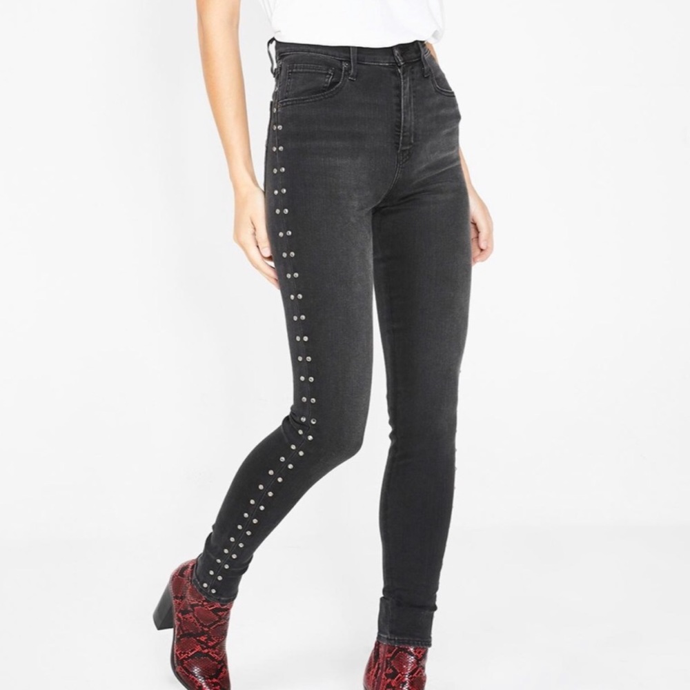 Levi’s Mile High Super Skinny Studded Washed Black